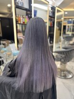 ラピス 渋谷本店(Lapis) パープルシルバーバレイヤージュカラー/デザインカラー/髪質改善