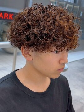 フィフス(fifth) 原宿プードルパーマツーブロックラウンドマッシュヘア茶髪fifth