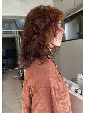 ソル(SOL) オレンジカラー/ハードパーマ/デザインカラー/ニュアンスパーマ