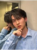 men's/メンズ/ダウンパーマ/黒染め/韓国/ブルーブラック/池袋