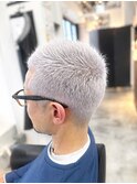 大人シルバー×ツーブロックショート