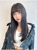 〈藤間〉韓国レイヤー/ハッシュカット/暗髪ヘア/フルバング
