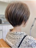 白髪ぼかしミルクブラウンショート30代40代50代