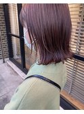 秋冬スタイル:ピンクベージュカラー×外ハネボブ