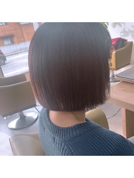 ヘアーサロン ハイプ(HYPE) 切りっぱなしボブ×ピンクベージュカラー