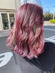 #ピンクカラー#ブリーチ#髪質改善#オーガニックカラー