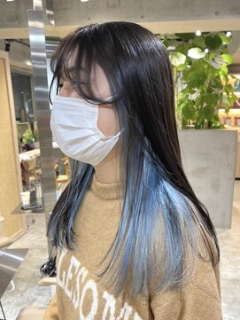サンク 原宿 表参道(cinq) インナーカラーイヤリングカラーフェイスフレーミングブリーチ
