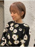 ダブルカラーケアブリーチミルクティーベージュカラー韓国ボブ