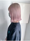 ハイトーンボブ 切りっぱなしボブ 外ハネボブ ダブルカラー