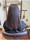 髪質改善ツヤ髪モーブ透明感ツヤカラー大人可愛いミディアム