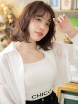 カバーヘア ブリス 川口(COVER HAIR bliss)&nbsp;暖色系カラー外国人風抜け感エアリーミディa川口20代30代40代