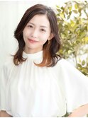 内巻きも外はねも出来る！小顔大人ミディアムインナーカラー