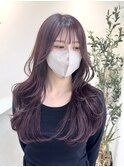 20代30代40代 レイヤーカット 縮毛矯正 髪質改善　ピンクカラー