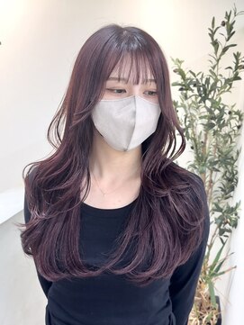 ユニ 江坂(Uni.) 20代30代40代 レイヤーカット 縮毛矯正 髪質改善　ピンクカラー