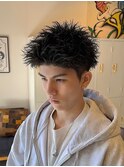 スパイキーパーマ/スパイキーショート/メンズベリーショート眉毛