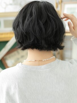 カバーヘア ブリス 上尾西口店(COVER HAIR bliss) オン眉黒髪くせ毛風マッシュボブショートTb8上尾20代30代40代