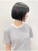 ミニボブ/黒髪/ストレートボブ/ショートボブ/切りっぱなし