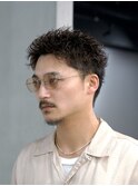 渋谷スパイキーショートパーマブリーチWカラーメンズショート