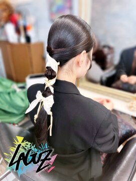 ラグズ 茅ヶ崎(LAGUZ) 【ヘアセット】上品で大人可愛いリボンポニーテールアレンジ