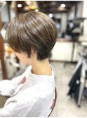 ショートボ部×ベージュ系