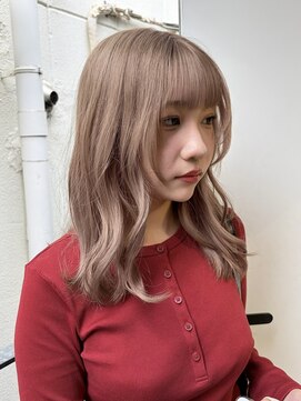 ココ 本八幡(KOKO) ピンクベージュレイヤーカットイメチェンぱっつん前髪
