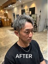 ジェットブラックキューサンロク(JET BLACK 936) 40代必見!白髪ぼかしホワイトメッシュ&パーマ
