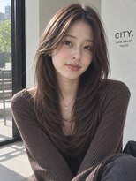 シティー(CITY.)&nbsp;前髪なし顔まわりレイヤー×透明感ブラウン