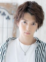 モッズヘアメン 札幌月寒店(mod's hair men)&nbsp;ダークブラウン学生かき上げ束感メンズパーマウルフr札幌月寒