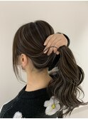 ハイライト×ポニーテール