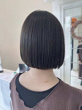 アブニールドール 大山台店 【ブリーチなし】ぷつっとミニボブ×オリーブグレージュ