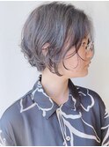 【morio原宿】ボブパーマ　ゆるふわパーマ　前髪なしショート
