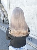ブリーチダブルカラーホワイトカラーインナーカラー裾カラー艶髪