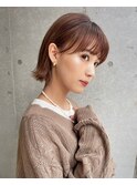グレーベージュ/斜めバング/フレンチガーリー/ネイビー[笹塚]