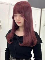 ランテルディ 渋谷(LANTERDIT)&nbsp;カシスピンク　顔周りカット　内巻きへア　ケアブリーチ　艶髪