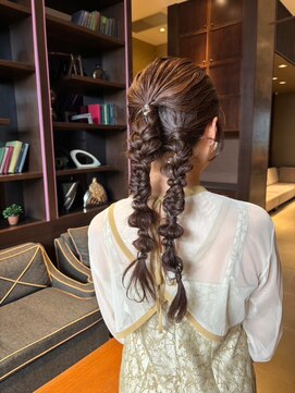 ワークスヘアー(WORKS HAIR) 編み込みツイン