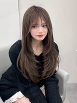 ベレーザ 渋谷神南(Beleza)&nbsp;16154黒髪オリーブグレーラウンドバングレイヤーワンホンヘア