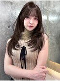 ミディアムヘア/暗めカラー/デザインカラー/韓国ヘア/髪質改善