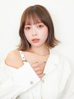 ラフィス ヘアー ウィム 倉敷白楽町店(La fith hair uim.) 【La fith】外ハネボブ×オリーブブラウン×シースルーバング