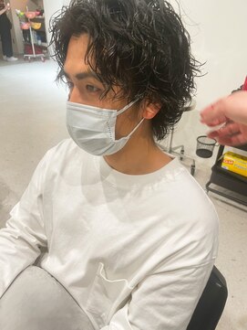 ヒビヲ(HIBIO) ツイストスパイラルパーマツーブロックメンズマッシュメンズヘア