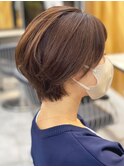 20代30代40代小顔ハンサムショートひし形レイヤーカットモカ