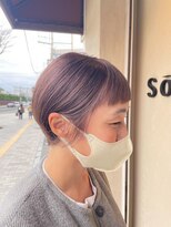 スーリール 春日千歳町店(Sourire) 耳かけショートにピンクベージュ