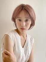 イヴォークトーキョーオーサカ(EVOKE TOKYO osaka)&nbsp;ダブルカラー ピンクベージュ 耳かけ シースルーバング