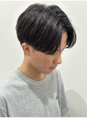 メンズマッシュセンターパートスパイラルパーマニュアンスパーマ