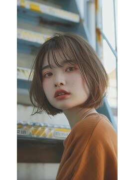 グラッジ 池袋(GLADGE) タッセルボブ、ミルクティー、ブリーチカラー