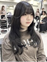 サイン 渋谷(SIGN)&nbsp;韓国ヘアーハッシュカットレイヤーカットグレージュブリーチ無し