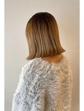 ボンド(hair salon bonD) ハイライト×ボブ（ミルクティーブロンド）