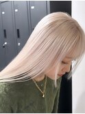 14177ブリーチ＆ダブルカラーホワイトブロンドハイトーンカラー