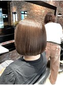 髪質改善カラー切りっぱなしボブ×小顔効果◎ひし形シルエット