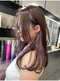 ハイライトカラーミルクティーベージュレイヤーカット