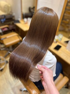アロマ ヘアー ルーム 新宿3号店(AROMA hair room) 髪質改善ストレート/キャメルブラウン/うる艶ロング